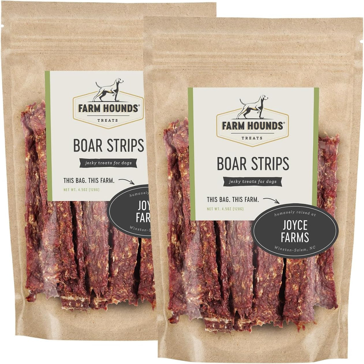 Farm Hounds - Boar Strips - Premium Natural Jerky for Dogs - from 100% Humanely Raised Boar