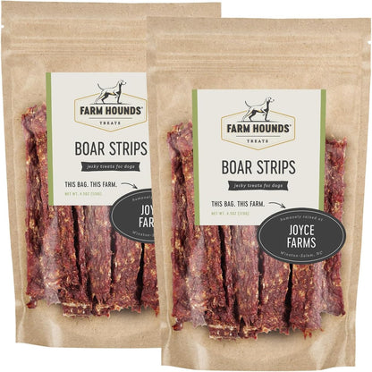 Farm Hounds - Boar Strips - Premium Natural Jerky for Dogs - from 100% Humanely Raised Boar