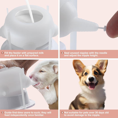 Nursing Nipple for Kittens, Nursing Nipple with 4 Adjustable Detachable Nipples – Perfect