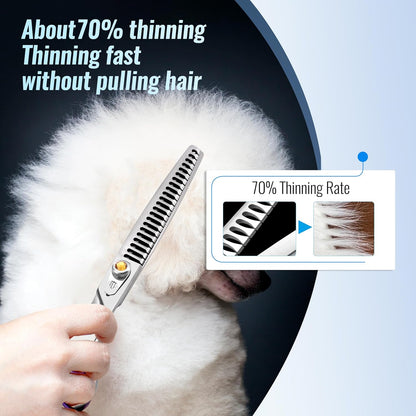 Fenice Professional Dog Grooming Scissors: 7.5 inch Chunker Shears for Dogs Trimming Made Of