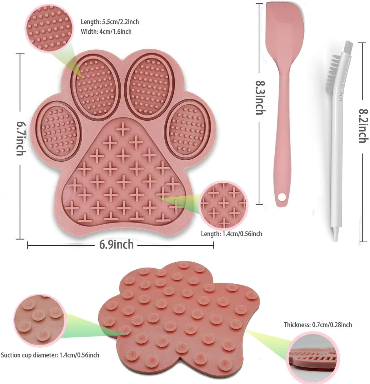 2-Pack Premium Lick Mats for Dogs & Cats | Slow Feeder mat with Suction Cups | Bathing, Grooming &