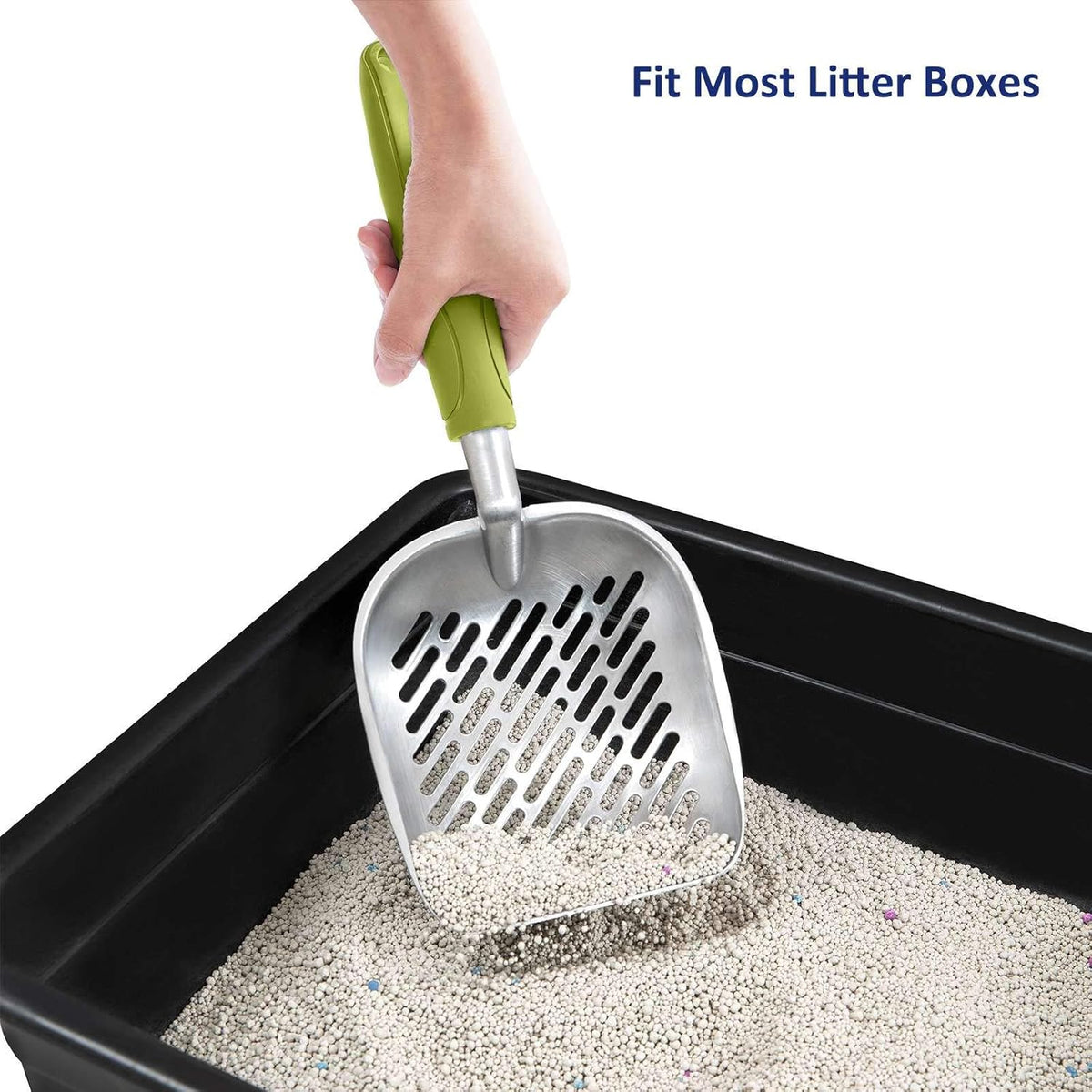 WePet Cat Litter Scoop, Aluminum Alloy Sifter, Kitty Metal Scooper, Deep Shovel with Diagonal
