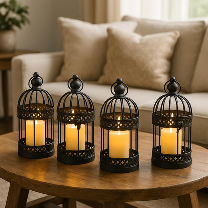 Vela Lanterns Birdcage Decor Candle Holder Lantern Decorative Table Centerpiece Halloween