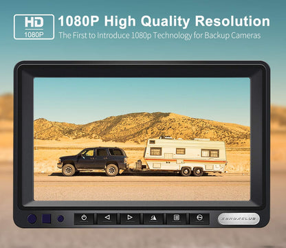 1080P FHD Digital Wireless Backup Camera System Kit for RV/Truck/Trailer/Van/Bus,Night Vision,7inch