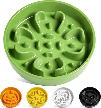 LE TAUCI Slow Feeder Dog Bowls Ceramic, 1.5 Cups Dog Food Bowl, Puppy Slow Feeder Dish for Fast
