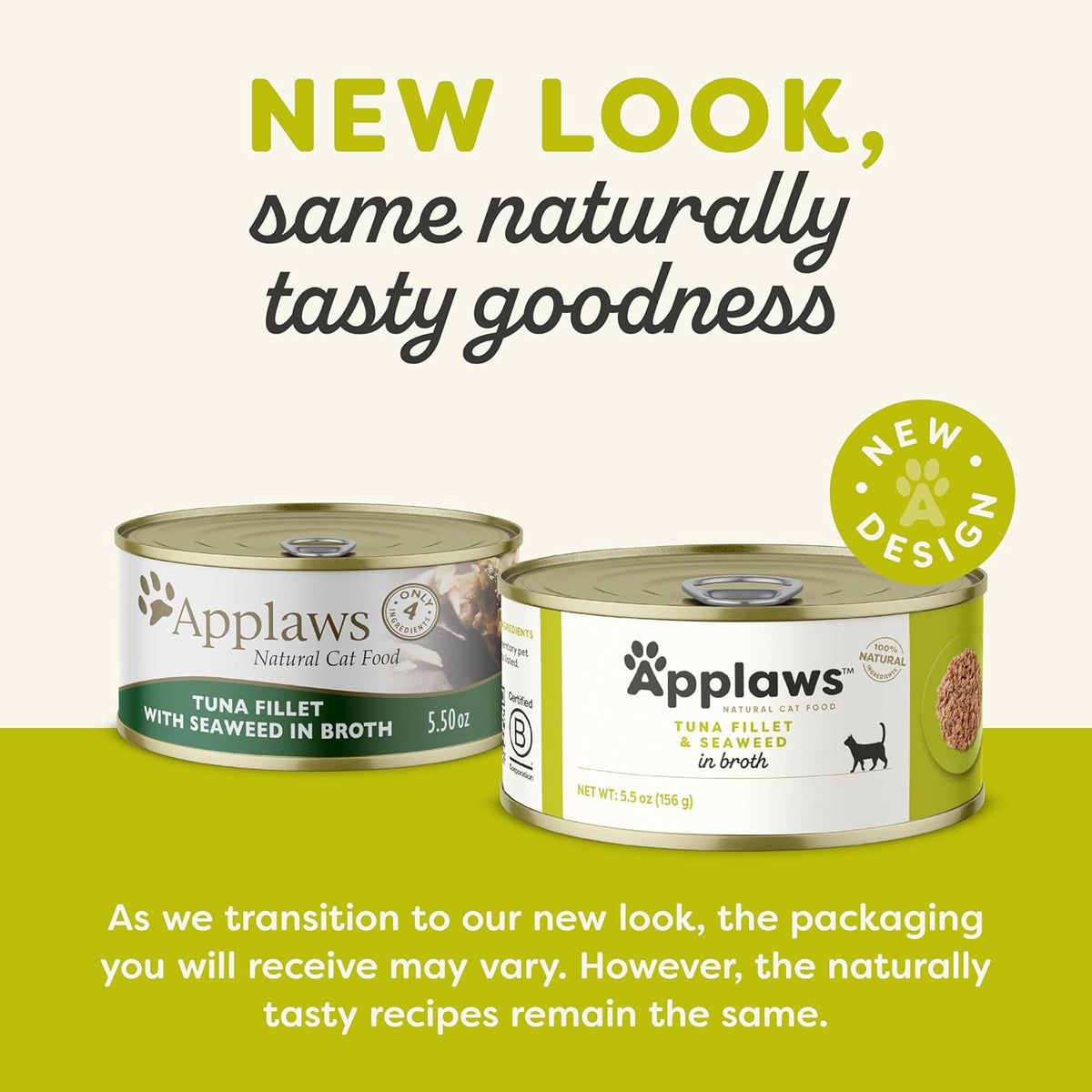 Applaws Natural Wet Cat Food, 24 Count, Limited Ingredient Canned Wet Cat Food, Tuna Fillet with