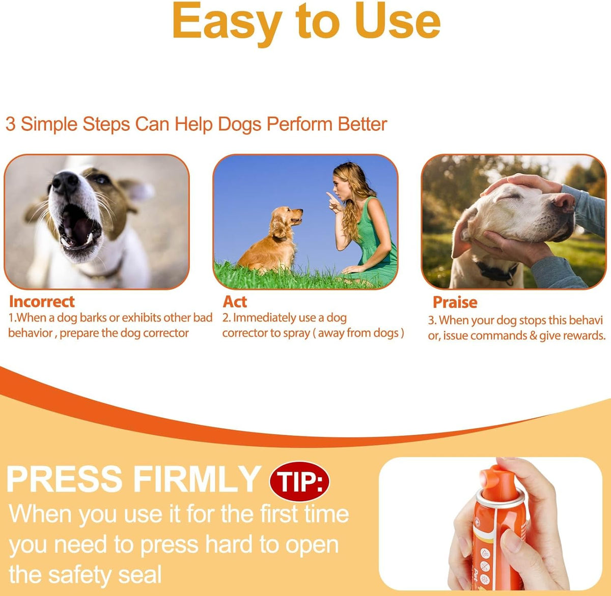 Corrector Dog Trainer Spray 80ml 6 Pack Dog Corrector Spray Dog Trainer for Dog to Stops Barking