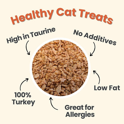 Farm To Pet - Cat Treat Crumbles - 3 oz Single Ingredient Turkey Cat Treats or Snacks - Healthy for