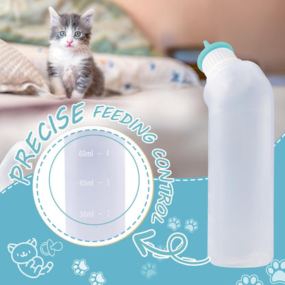 5Pack Kitten Bottle for Nursing Puppy Milk Kitten Bottles Feeding Kit Silicone Nipple for Newborn