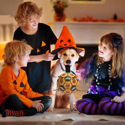 QDAN Halloween Dog Toys, Soccer Balls, Interactive Pet Toys, Puppy Dogs Birthday Gifts, Durable Dog