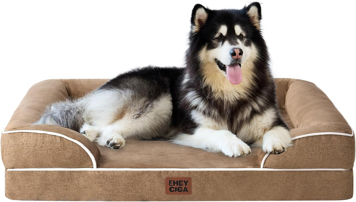 EHEYCIGA Orthopedic Dog Beds for Extra Large Dogs, Waterproof Memory Foam XXL Dog Bed with Sides