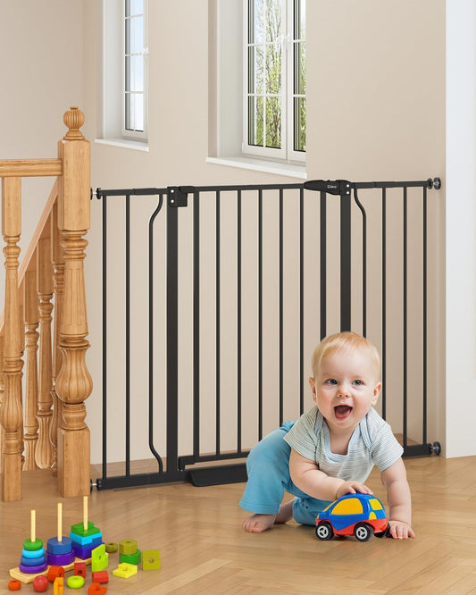 29"-45" Baby Gate for Stairs, Auto Close Stroller Friendly Dog Gate Indoor for Doorways, Pressure