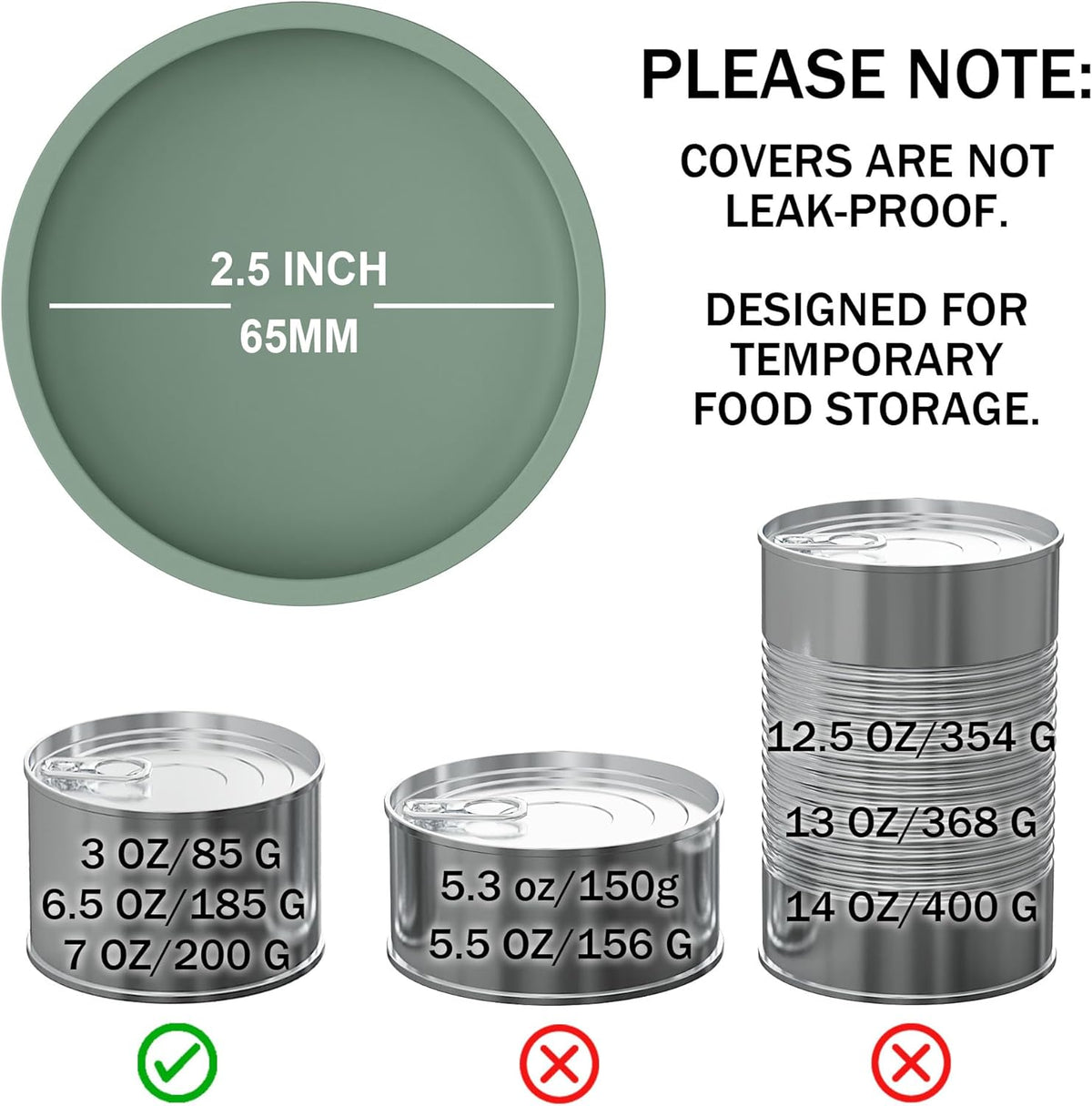 OHMO 2 Pack Cat Food Can Lids, Small Size (3 oz) Silicone Pet Food Can Lids Covers for 3 oz Cat
