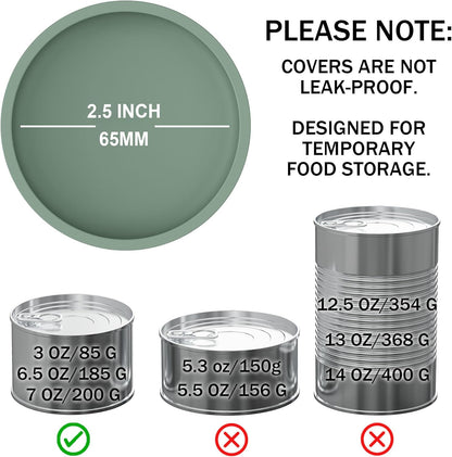 OHMO 2 Pack Cat Food Can Lids, Small Size (3 oz) Silicone Pet Food Can Lids Covers for 3 oz Cat