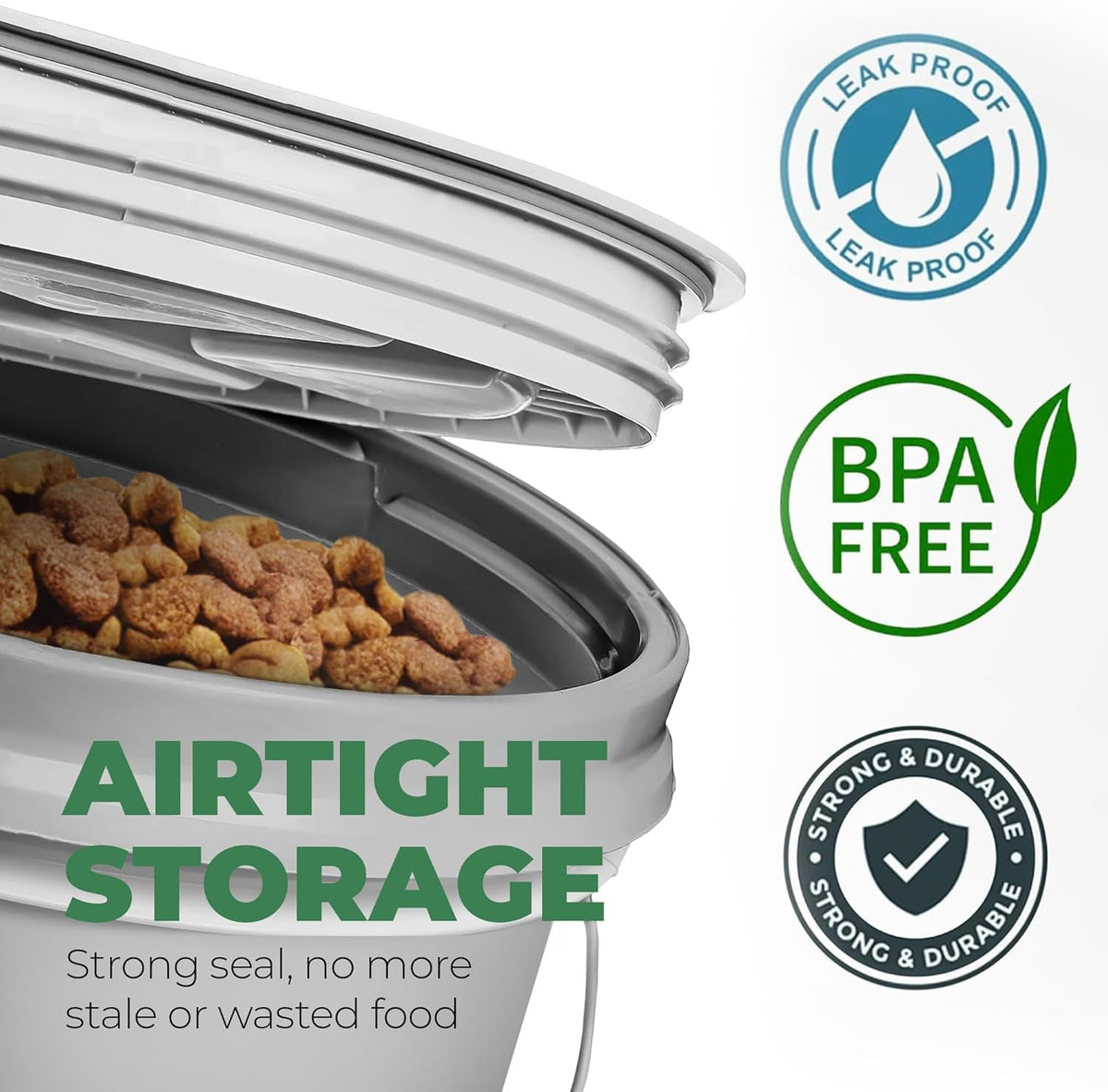 EconoHome Pet Food Storage Container – Holds Up to 25 lbs – Airtight Food Storage with Gamma Seal