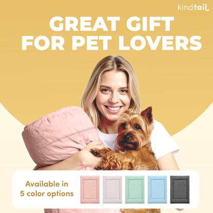 KindTail Dog Crate Pad - Soft Velvet, Reversible Bed - Machine Washable Kennel Mat for Pets up to