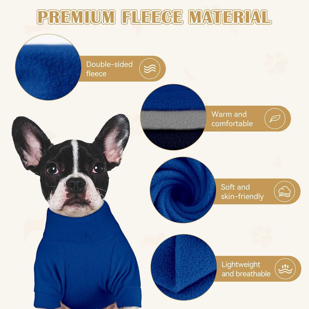 3 Pack Dog Sweater Fleece Turtleneck Soft Warm Sweatshirt Dog Sweaters for Small Dogs Puppy Sweater