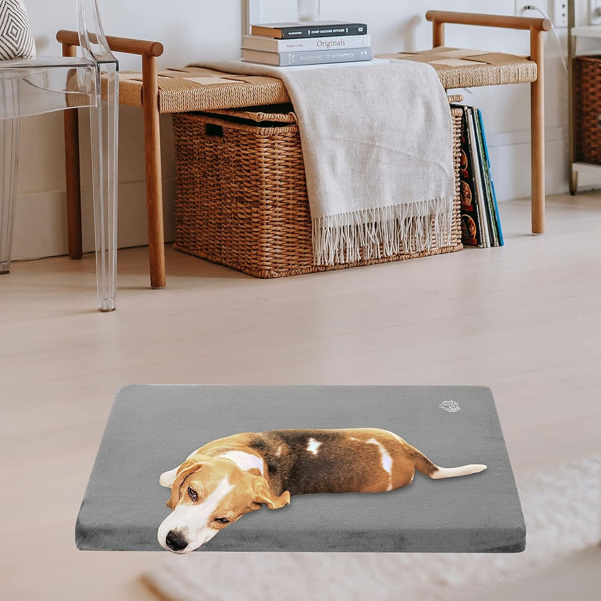 EMPSIGN Stylish Dog Bed Mat Dog Crate Pad Mattress Reversible (Cool & Warm), Water Proof Linings