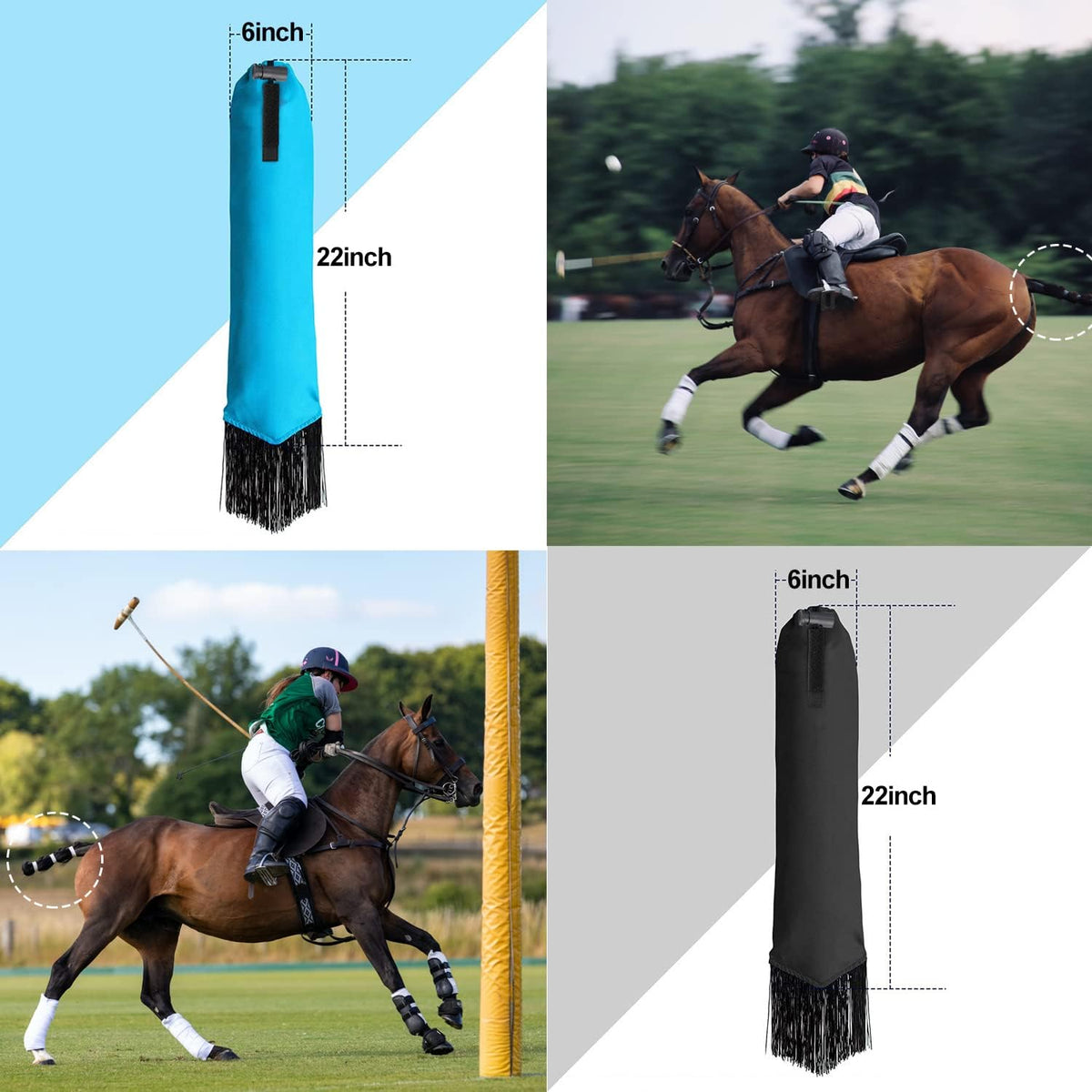 Horse Tail Bag - Pack of 2, Waterproof and Durable, Adjustable Large Opening for Easy Fit, Fringe