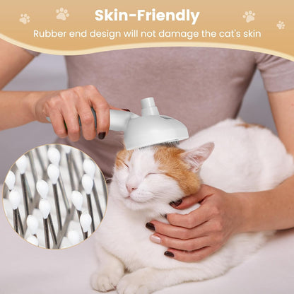 Cat Steam Brush, 3 In 1 Steamy Cat Brush with Release Button and Tank, Anti-Static Pet Spray Hair