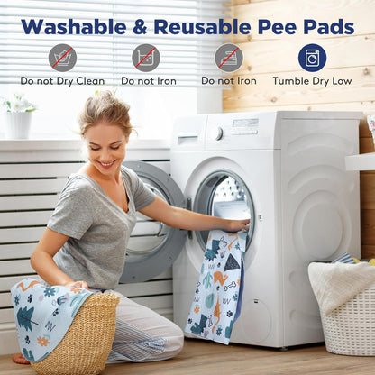 Washable Pee Pads for Dogs, 2 Pack Large 48"x48" Super Absorbent Reusable Pads for Dog Training
