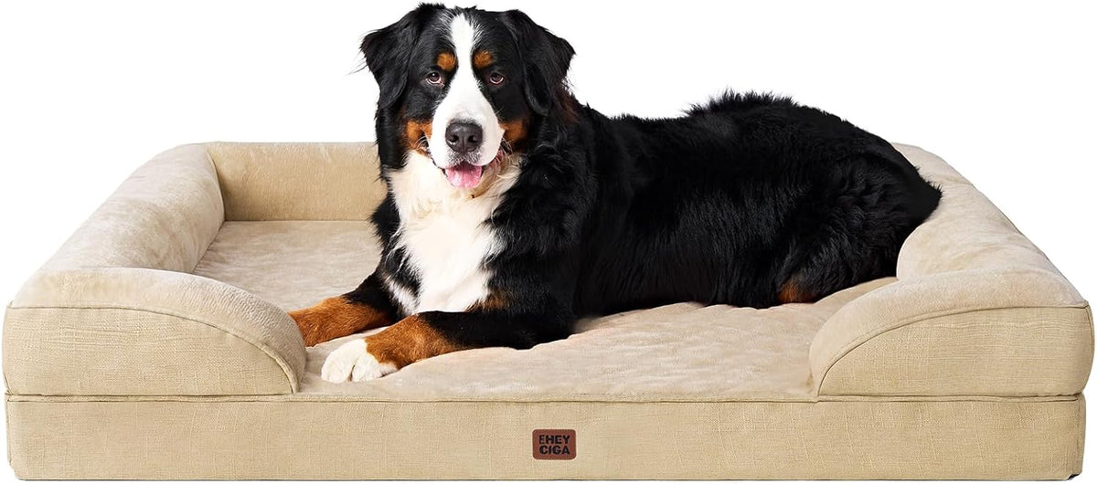 EHEYCIGA Orthopedic XL Dog Beds, Waterproof Memory Foam Dog Bed for Extra Large Dogs, Non-Slip