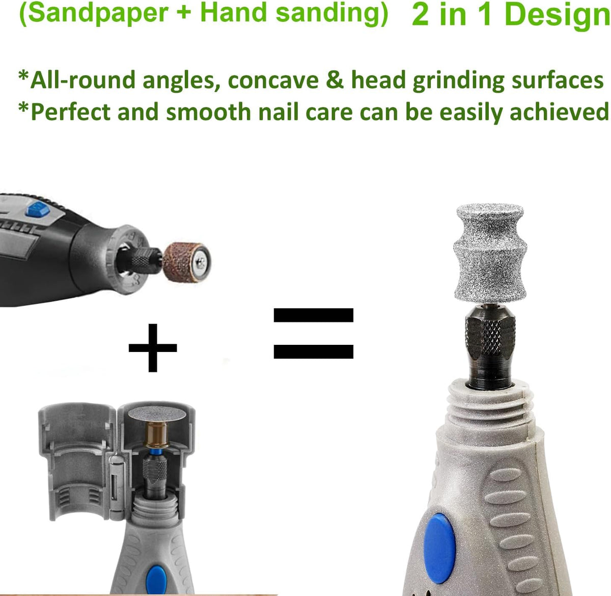 Diamond Dog Nail Grinder for Dremel, Diamond Nail Drill Bits for Dogs&Pets Nail Care, 1/8'' Nail