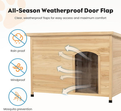 Large Solid Wooden Dog House,Suitable for Both Indoor and Outdoor, Suitable for Large Dogs and