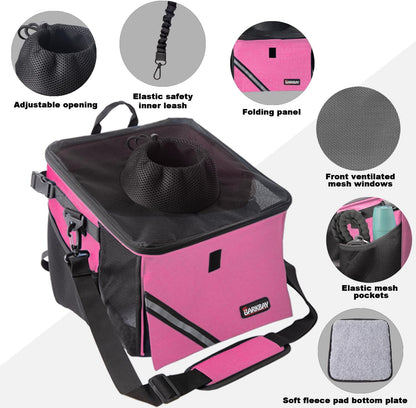 Pet Carrier Bicycle Basket Bag Pet Carrier/Booster Backpack for Dogs and Cats with Big Side