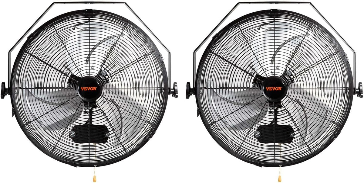 VEVOR 18 Inch Industrial Wall Mount Fan 2PCS, High Velocity 4000 CFM with 3-Speed Manual Control &