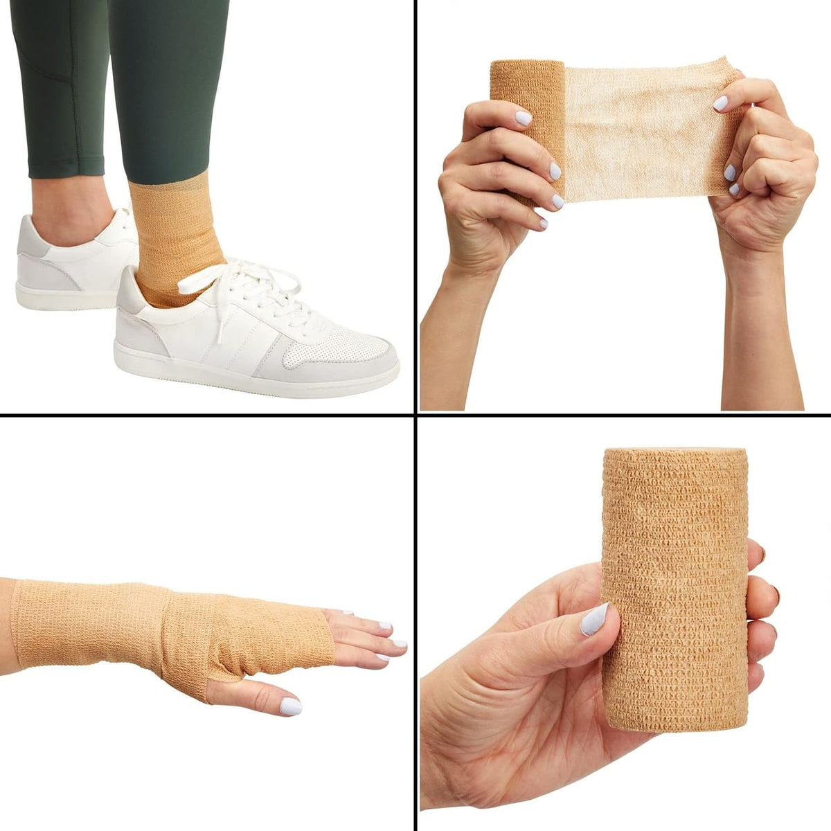 Juvale Elastic Bandage Wrap Self-Adherent Cohesive Tape 6 Rolls - Elastic Cohesive Tape with