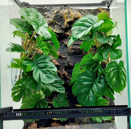 Reptile Plants for Terrarium Decor, Amphibian Habitat Decor, Snake Tank Accessories, Artificial