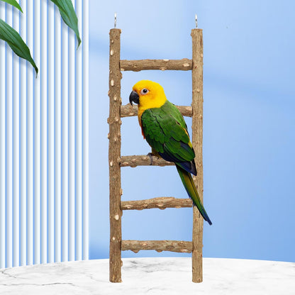 Bird Ladder Toy, Natural Pepper Wood Parrot Ladder, 5-Step Bird Climbing Toys, Bird Chewing Toys