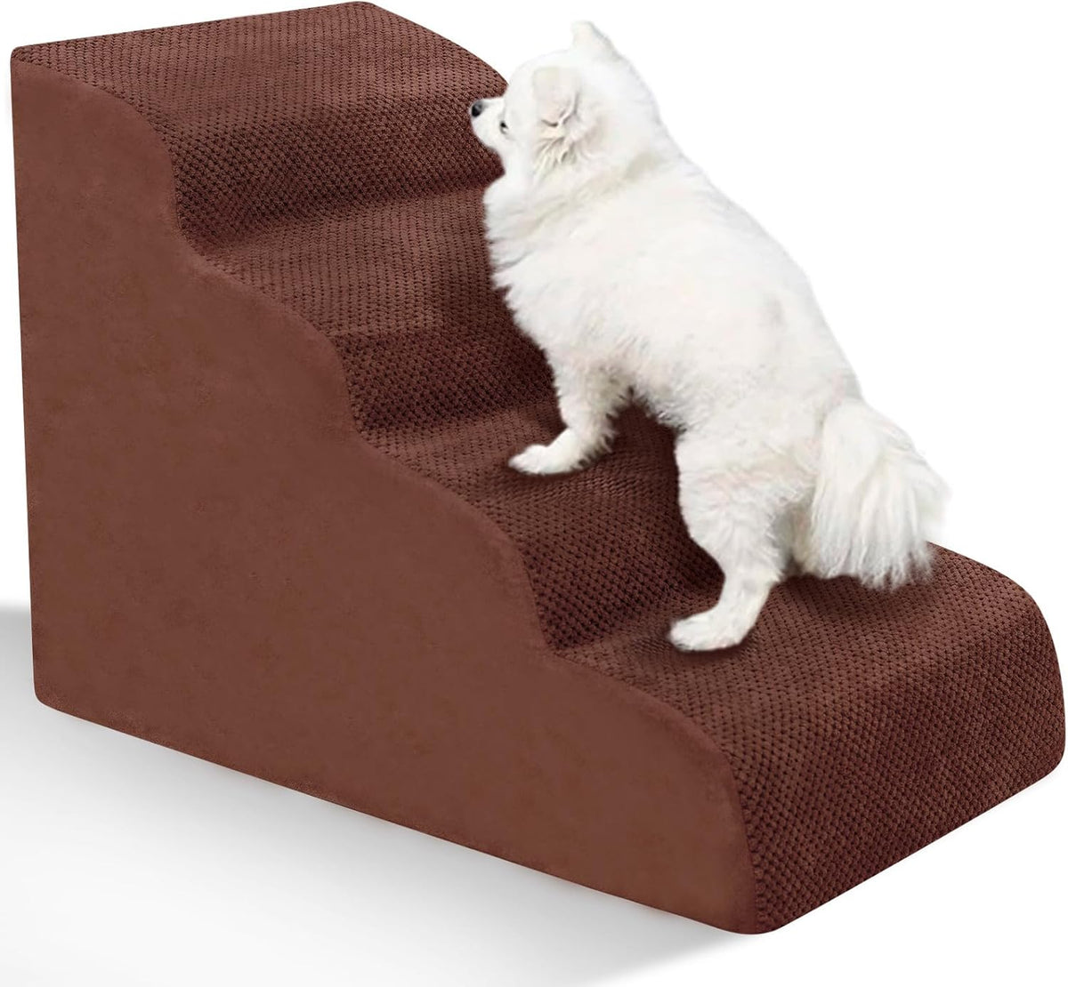 Dog Stairs for Small Dogs - High Density Foam Pet Steps, Extra Wide Dog Ramp with Non-Slip Bottom