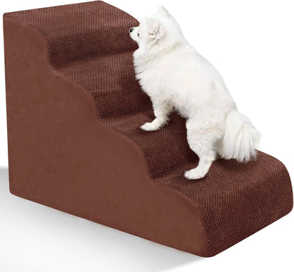 Dog Stairs for Small Dogs - High Density Foam Pet Steps, Extra Wide Dog Ramp with Non-Slip Bottom