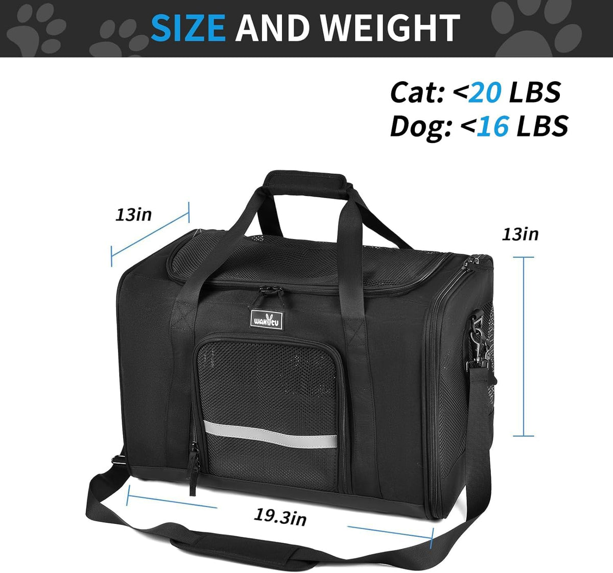 Dog Carriers for Small Dogs, Cat Carrier Travel, Expandable, Collapsible, 900D High Density Oxford