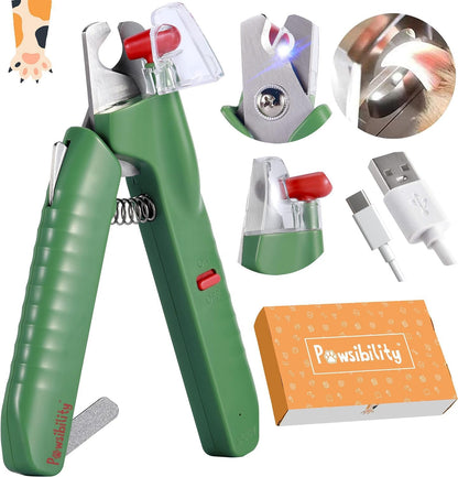 Reinvented Pet Nail Clippers for Your Pal - [USB Rechargeable] - LED Light for Bloodline | Razor