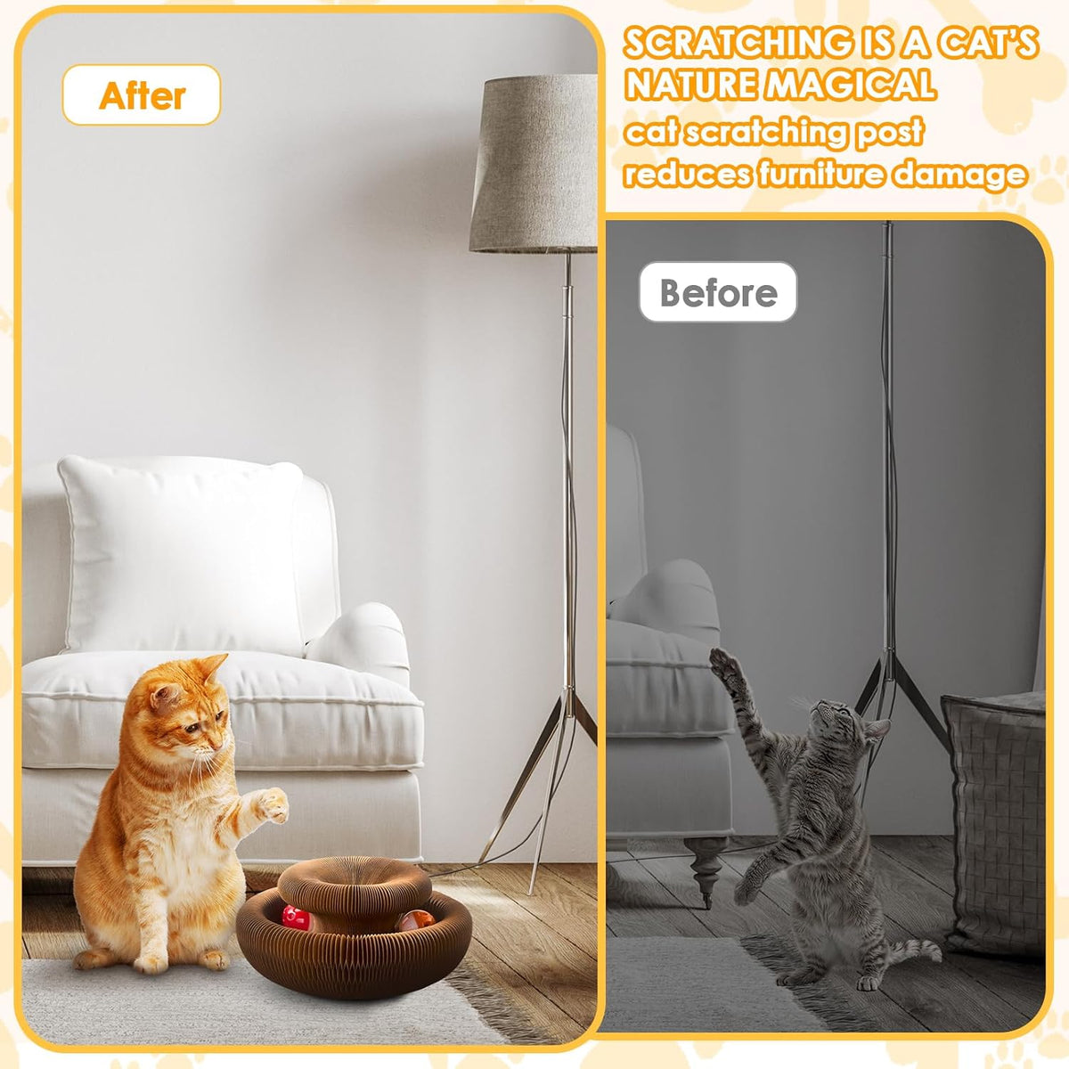 2 Pack Magic Organ Cat Toy Foldable Magic Organ Cat Scratching Board Reversible Infinity Style