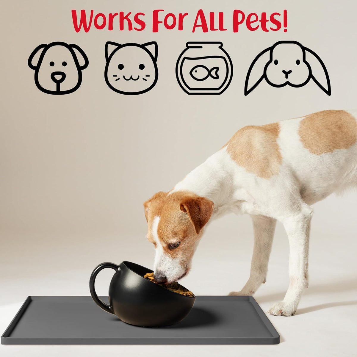 DogBuddy Dog Food Mat – Waterproof Dog Bowl Mat for Food and Water, Silicone Pet Feeding Mats for