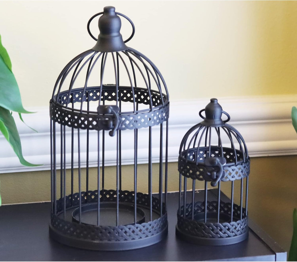 Vela Lanterns Bird Cage Decor Candle Holder Lantern Decorative Table Centerpiece Halloween