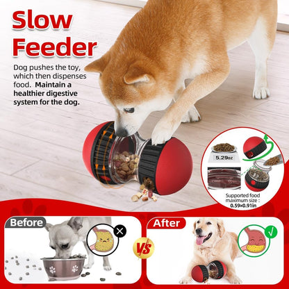 Dog Puzzle Toys, Rolling Treat Dispensing Ball, Brain Stimulation & Slow Feeder, Dog Enrichment