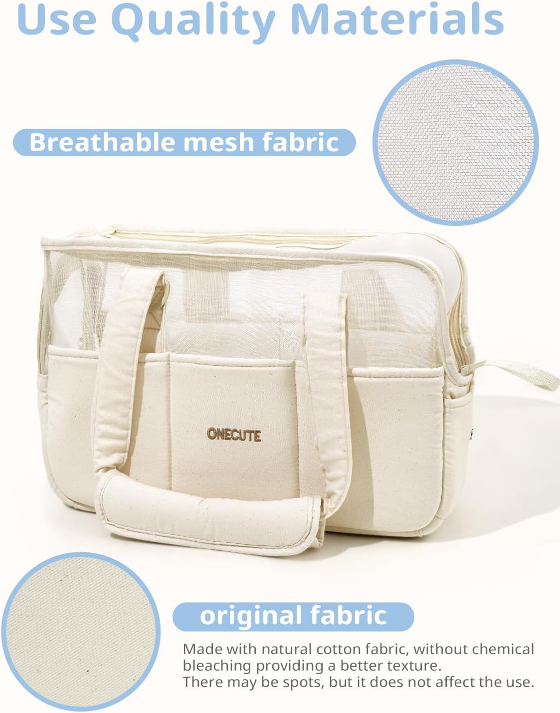 Dog Purse Carrier for Small Dogs Rabbit cat with Large Pockets, Cotton Bag, Dog Carrier Soft Sided