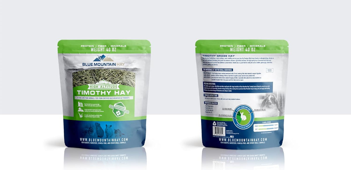 Blue Mountain Hay | Fresh Timothy Hay (15 Ounce) | Great for All Ages | High-Altitude Hay Pet Food