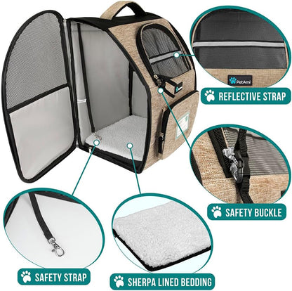 PetAmi Dog Backpack Carrier for Small Large Cat, Pet, Puppy, Ventilated Pet Hiking Backpack Travel