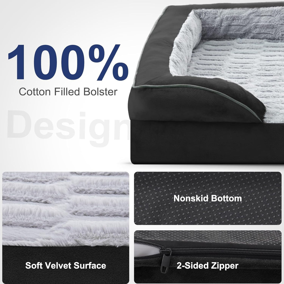 FURTIME Orthopedic Dog Bed for Extra Large Dogs - XL Washable Dog Sofa Bed Large, Supportive Foam