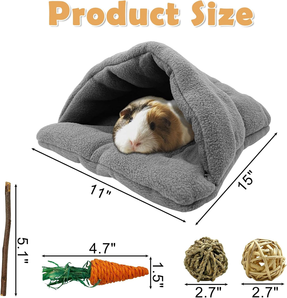 kathson Rabbit Cave Sleeping Bed Guinea Pig Hideout Cozy House Pet Soft Warm Fleece Winter Slipper