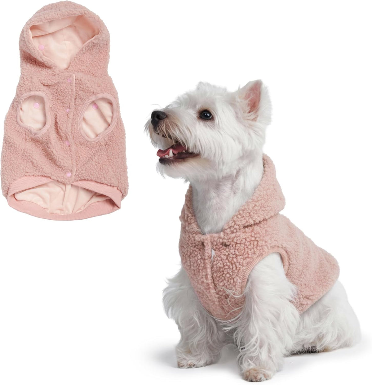 Spark Paws Teddy Dog Sweater, Sherpa Jacket Vest with Warm Fleece Lining, Winter Coat Suitable for