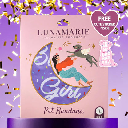 LunaMarie - Luxury Pet Birthday Bandanas -Premium & Silky Poly Fabric | 100% Handmade | Custom