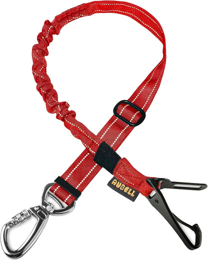AUBELL Dog Seat Belt for Car,Updated 3-in-1 Adjustable Reflective Bungee Heavy Duty Dog Car Harness