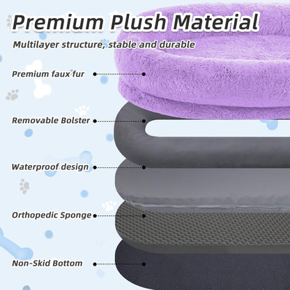 Human Dog Bed, 71''x45''x12'' Size Fits You and Pets, Washable Faux Fur Pet Bed for People Doze